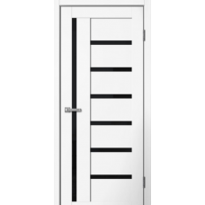 Дверь межкомнатная Сибирь Профиль Barn 4 Эмалит белый, стекло черное Дверь межкомнатная Сибирь Профиль Barn 4 Эмалит белый, стекло черное